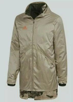 NWT Men's adidas Tan Adv Laycoat Reversible Khaki Camo Size SMALL EI7398 . - Image 1 of 4