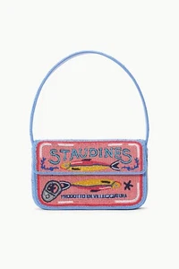 NWT Staud Tommy Staudine Beaded Shoulder Bag Purse Pink Blue LIMITED EDITION! - Picture 1 of 6