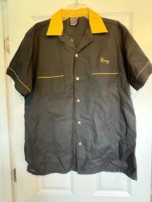 Camisa masculina retrô vintage Hilton boliche grande Greg Mackie Maulers muito rara! - Imagem 1 de 4