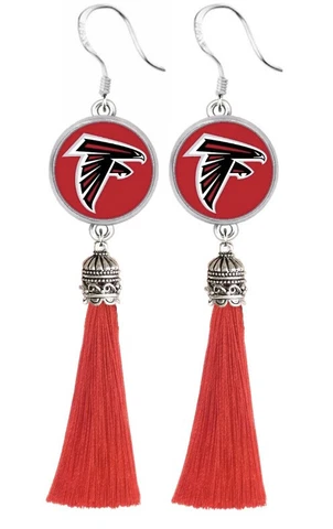 Atlanta Falcons Football Tassel Fish hook Dangle Earrings FREE SHIPPING Cover
