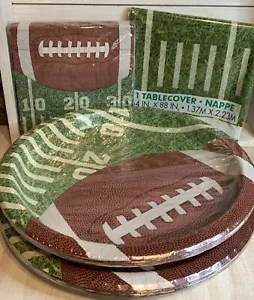 Football NFL Super Bowl Party Kit Paper Plates Napkins Tablecover For 16 GUESTS - Picture 1 of 3