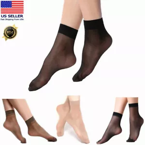 10-20 Pairs Womens Stockings Silk Hosiery Nylon Elastic Short Ankle Sheer Socks - Picture 1 of 23