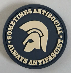 sometimes antisocial - always antifascist soft-PVC Kühlschrankmagnet schwarz - Picture 1 of 1