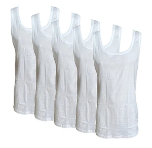 Herren Achselhemd Unterhemd Tanktop Feinripp Weiß 5er Pack Gr. L XL 2XL 3XL - Picture 1 of 2