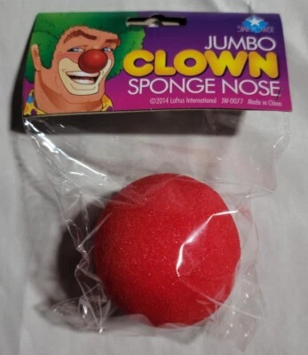 Red 2 1/2" Jumbo Foam Sponge Clown Nose Circus Halloween Rudolph Reindeer - Image 1 of 2