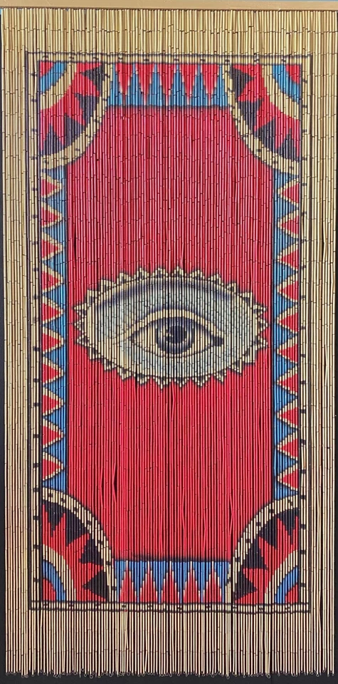   The Eye Bamboo Door Curtain Hand Painted 125 Strings - image 1 of 1
