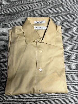 New Calvin Klein Dress Shirt 15 32/33 Gold Modern Fit - Image 1 of 2