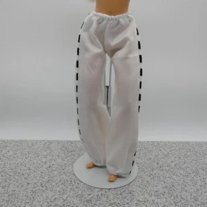 Muñeca Barbie Talla Pantalones Blanco Negro Rayas Sueltos Ver-A Través Ajuste Transparente Fashionistas - Imagen 1 de 6