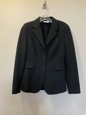 Blazer de carrera AKRIS Punto para mujer talla 6 negro doble botón manga larga Foto 1 de 4
