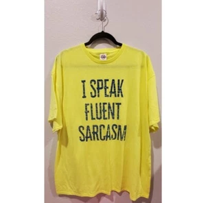 Camiseta I Speak Fluent Sarcasm Amarilla Talla XXL - Imagen 1 de 3