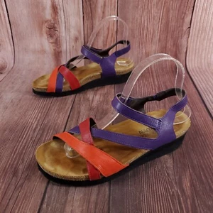 Naot Sophia Womens 39 US 8-8.5 Multicolor Leather Strappy Wedge Sandals Comfort - Picture 1 of 15
