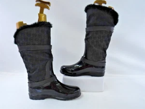 Michael Kors Fulton Quilted Rubber Rainboots Faux-fur Winter Boots Women - Picture 1 of 10