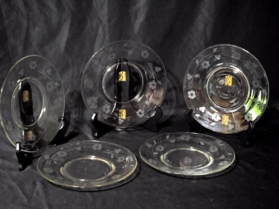 Plato de ensalada de desayuno vintage ROCK SHARPE 8" cristalino para almuerzo - Juego de 5 Foto 1 de 3