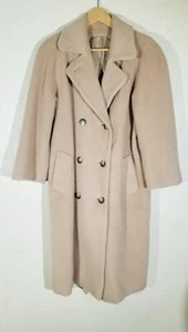 Vintage Neiman Marcus Women Alpaca Coat 2 Double Breasted Brown Teddy Bear Fur - Picture 1 of 7