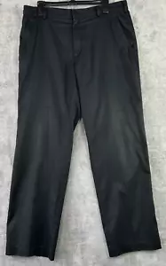 Nike Golf Men's Size 34 x 32 Black Flat Front Pants Dri-Fit Outdoors *Small Hole - Picture 1 of 13