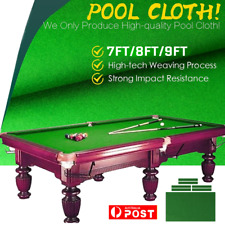 7Pcs Worsted Billiard Snooker Pool Table Cover Cloth W/ Felt Strip 7/8/9ft Green