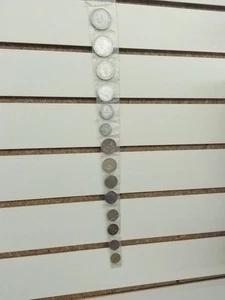 ALTER GENÄHTER STRUMPF MIT 14 LITAUEN SILBER & BRONZE WELTMÜNZEN 1920-1938 - Bild 1 von 7