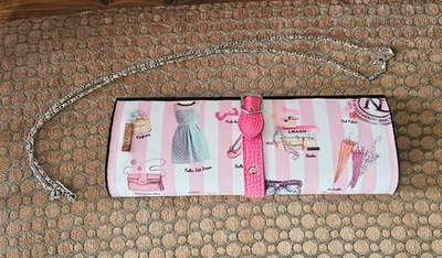 Bolsa pequena feminina Nicole Lee casa de bonecas embreagem 11,75” X 4,5” defeitos danificados - Imagem 1 de 4