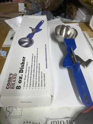 Cuchara para galletas, cuchara para alimentos - control de porciones - 8 OZ Acero inoxidable, mango azul Foto 1 de 3