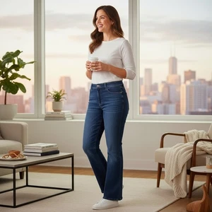 Jessica Simpson Women’s 14 Blue Flare Jeans 34x32 High Rise Stretch NWT - Picture 1 of 12