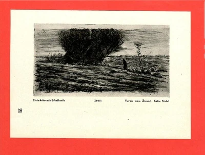 a) Schafherde / b) Frau u. Kinder * Max Liebermann (1921) – [LIB-02] - Bild 1 von 2