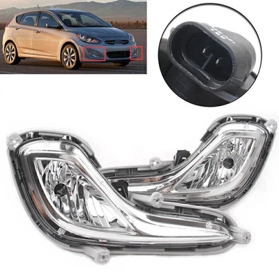 Fit Hyundai Accent 202-2016 Front Bumper Fog Light Lamp Clear Lens Left+Right AU - Image 1 of 4