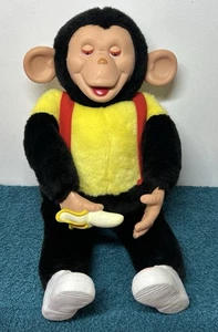 Rubber Face Mr. Bim Zippy Vintage 18 Zoll Plüsch Affe grün Trading Banane Spielzeug Puppe - Bild 1 von 15