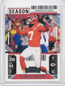 2024 Panini Contenders Season Ticket Harrison Butker #49 Kansas City Chiefs - Imagen 1 de 2