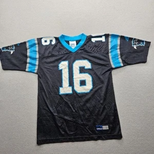 Carolina Panthers #16 Weinke Adidas Youth Size 10/12 Black Blue Football Jersey - Picture 1 of 10