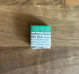 Winsor & Newton Artists’ Watercolour Paint Half Pan Hooker’s Green Light Vintage - Bild 1 von 4