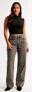 Abercrombie & Fitch 90er Straight Ultra High Rise Curve Love Washed Schwarz Gr. 30 - Bild 1 von 14