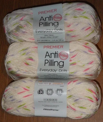 3 Skeins, Premier Anti Pilling Everyday Dots Yarn, 3.5oz/273 yds, Meadow - Image 1 of 3