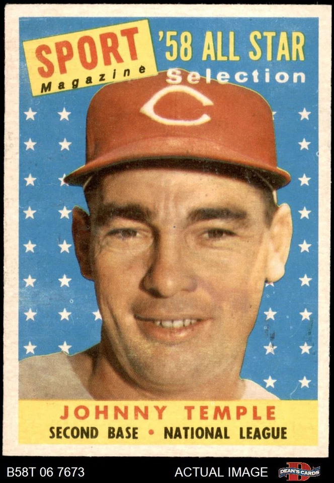 1958 Topps #478 Johnny Temple All-Star Reds 6.5 - EX/MT+ - Imagem 1 de 1