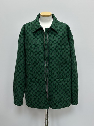 Gucci GG sovracamicia imbottita in flanella di lana 56 127394686