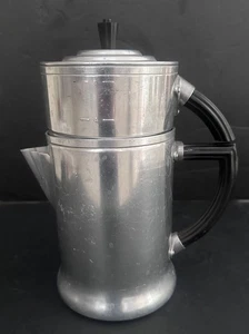 Grande cafetière vintage Wear-Ever 956 manche art déco aluminium - Photo 1/10