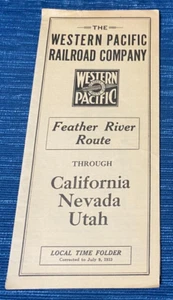 Western Pacific Railroad Timetable July 1933 Feather River Route CA NV UT 986A - Picture 1 of 3
