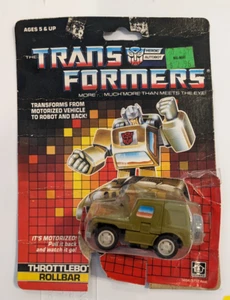 G1 Transformers Rollbar THROTTLEBOT with Card 1986 Hasbro Autobot Vintage Used - Picture 1 of 3