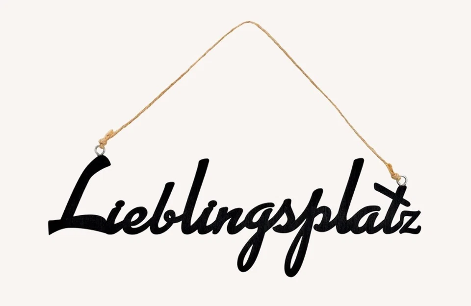 MARKENLOS Letra PLAZO FAVORITO negro 22x7 cm colgante madera ancla decoración marítima mar Báltico