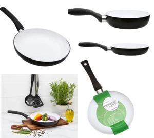 All Sizes 20-28cm Round Cermaic Non Stick Cast Iron Frying Plate Pot Pan Cooking - Foto 1 di 17