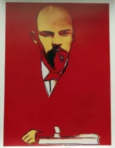 Andy Warhol Lithographie ROTER LENIN. Atemberaubendes Stück POP Art. Einzigartiges Warhol Geschenk - Bild 1 von 2