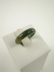 Genuine Natural Variegated Jade Round Eternity Ring Band - Size 6.25 #710 - Picture 1 of 5