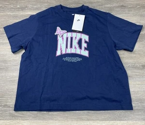 Nike Girls Graphic T-Shirt Butterfly Sz Large FD5371-410 New - Picture 1 of 8