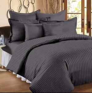 Best Glace Cotton Satin Stripes Plain Color King Size Sheet for Double Bed