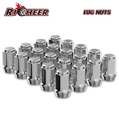 20PCS 1.38 inch Chrome  12x1.5 Wheel Nut 3/4" Hex Bulge Acorn Lug Nuts 19mm Hex - Image 1 of 4