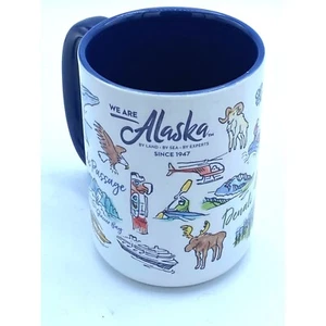 Alaska Sights by Holland American Cruise Line Coffee Mug 16 Blue Inside - Picture 1 of 6