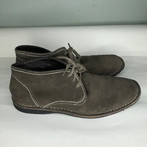 john varvatos Shoes Men Size 13M Gray Suede Casual Lace Up Chukka Boots - Picture 1 of 11