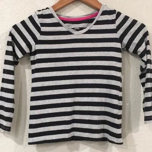 Cherokee Girls 6/6X Striped Long Sleeve Jersey Tee Shirt 100% Cotton - Picture 1 of 7