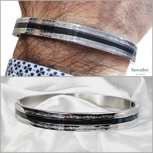 Bracciale da uomo elegante in acciaio inox braccialetto rigido moderno per lui - Bild 1 von 6