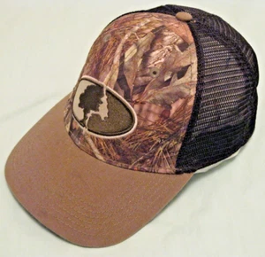 Mossy Oak Ball Cap Hat Trucker Style Elastic Fit Camo & Black Men's Size S/M - Picture 1 of 6