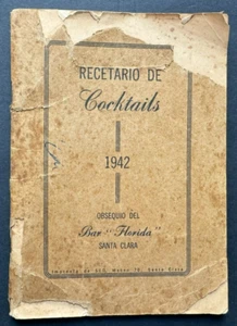 1942 Vintage Cocktail Recipe Book Jose Trimiño Cuba Bar Florida Santa Clara - Picture 1 of 24